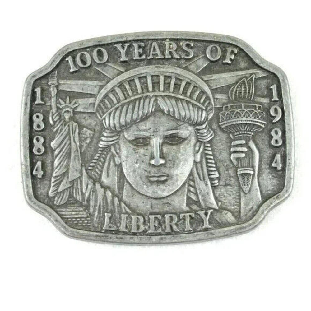 Vintage Belt Buckle Statue of Liberty Pewter Metal 100th Anniversary 1984 - Picture 8 of 14